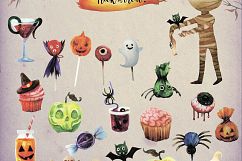 Halloween Night. Watercolor halloween characters. Product Image 3