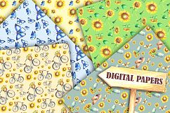 Sunflowers watercolor clipart Product Image 4