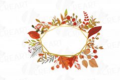 Autumn frames watercolor clip art pack, fall design borders Product Image 8