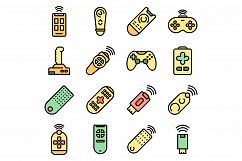Remote control icons set vector flat Product Image 1