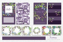 Branches of an olive tree PNG watercolor set Product Image 5
