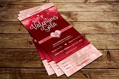 Red Hearts Valentines Gala Ticket Template Product Image 5