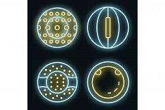 Zorb icons set vector neon Product Image 1