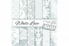 White Lace Digital Paper - Wedding Backgrounds Product Image 1