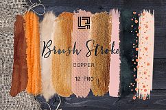 Brush Strokes Clip Art. Copper brush strokes. Autumn colours: copper, twid, pink, peach pink, coal black, beige. Digital Design Resource. Product Image 3