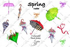 Umbrella. Hand painted clip art Product Image 2