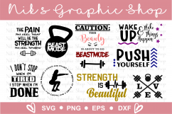 Fitness Bundle Svgs, Workout Svgs, Fitness Svgs, Exercise Product Image 1