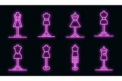 Mannequin icons set vector neon Product Image 1