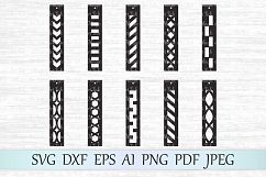 Rectangle earrings SVG, Earrings cut files, Pattern earrings Product Image 1