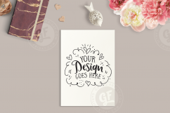 Feminine A4 Mockup - Burgundy Styled Desktop Scene Product Image 1