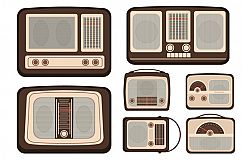 Set of Retro Vector Radio TV Communication Technologies Product Image 1
