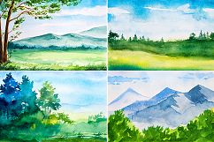 Landscape. Watercolor sketches. Product Image 4