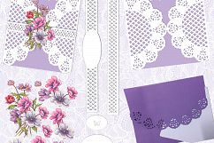 Gatefold Greeting card with vintage flower  decoupage Product Image 2