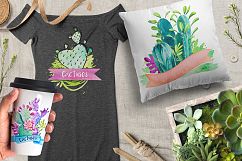 Cactus. Watercolor illustrations. Product Image 4