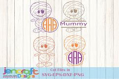 Halloween Mummy SVG Monogram Frame Cut File Designs Product Image 1