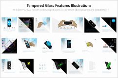 Tempered Glass Features Illustrations &amp; Icons Pack Product Image 4