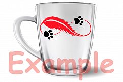 Pet Love Infinity SVG, dog Puppy paw Feather 762S Product Image 4