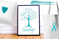 Cancer Courage graphics and illustrations Product Image 5