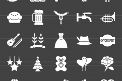 166 Observances &amp; Holiday Glyph Inverted Icons Product Image 2