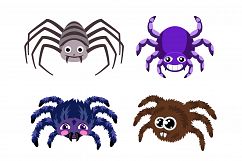 Spider icons set, cartoon style Product Image 1