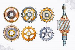 Watercolor Gears Product Image 2