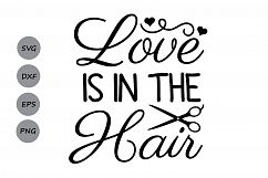 Love is in the Hair Svg, Hairdresser Svg, Hair Stylist Svg,  Product Image 1