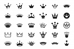 30 Crown icon set on white background Product Image 1