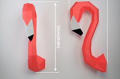Papercraft Flamingo, Papercraft Pink Flamingo, 3D Paper Craft Sculpture, Paper Bird, Origami Bird, Decor DIY, 3D papercraft, low poly statue Product Image 3