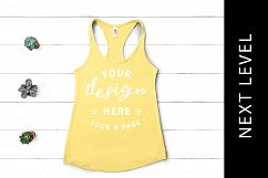 Banana Cream Next Level 1533 Tank Top Mockup Racerback Vest Product Image 1