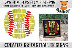 Softball Coach Thank you SVG - Silhouette - Cricut Product Image 1
