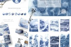 NAVY BLUE OMBRE HAND-PAINTED WATERCOLOR TEXTURES Product Image 6
