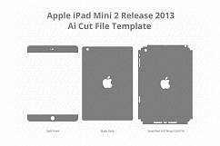 Apple iPad Mini 2 Vinyl Skin Vector Cut File Template 2013 Product Image 2
