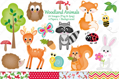 Woodland clipart, Woodland animal graphics &amp; Illustrations Product Image 1