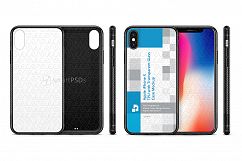 iPhone X 2d TPU with Glass Back Case Design Mockup 2017 Product Image 2