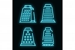 Grater icons set vector neon Product Image 1