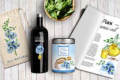 FLAX bundle. Hand painted watercolor Product Image 7