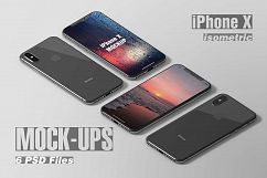 Isometric iPhone X Mockup Product Image 2