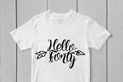 Hello Forty - Birthday SVG EPS DXF PNG Cutting Files Product Image 3