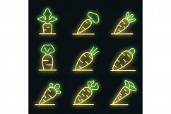 Carrot icons set vector neon Product Image 1