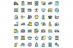 Dry cleaning icons set vector flat Product Image 1