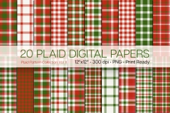 20 Christmas Plaid Digital Papers Product Image 1
