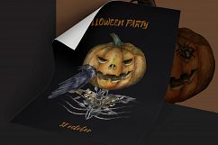 Jack o Lanter Halloween clipart, evil vintage gothic pumpkin Product Image 9