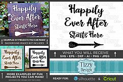 Happily Ever After Starts Here SVG File Wedding Sign - 5520 Product Image 1