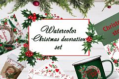 Watercolor Christmas decorations set Product Image 1
