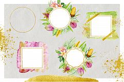 Watercolor stains &amp; tropical flowers Product Image 9