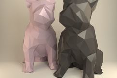 French Bulldog, Papercraft Bulldog, Paper Dog, Paper Animals, Papertoy, Home Decor, Frenchie, 3D papercraft model, lowpoly DIY, hobby idea Product Image 5