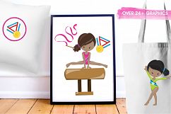 Gymnastic Girls graphics and illustrations Product Image 5