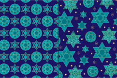 Blue and Gold Jewish Star Patterns Product Image 3