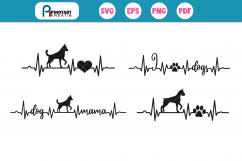 dog svg, dog graphics, heartbeat svg, dog heartbeat svg, dog Product Image 1