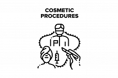 Cosmetic Beauty Procedures Vector Black Illustration Product Image 1